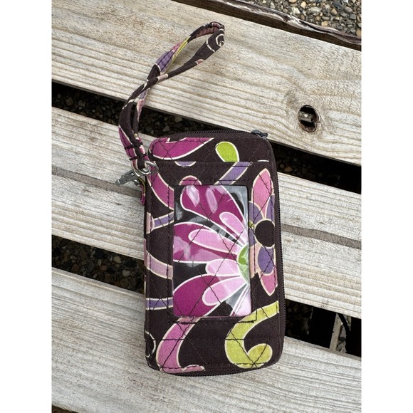 Vera Bradley All in One ID Wristlet‎ Zip Wallet Purple Punch 5.5 x 3.5 - Picture 2 of 5